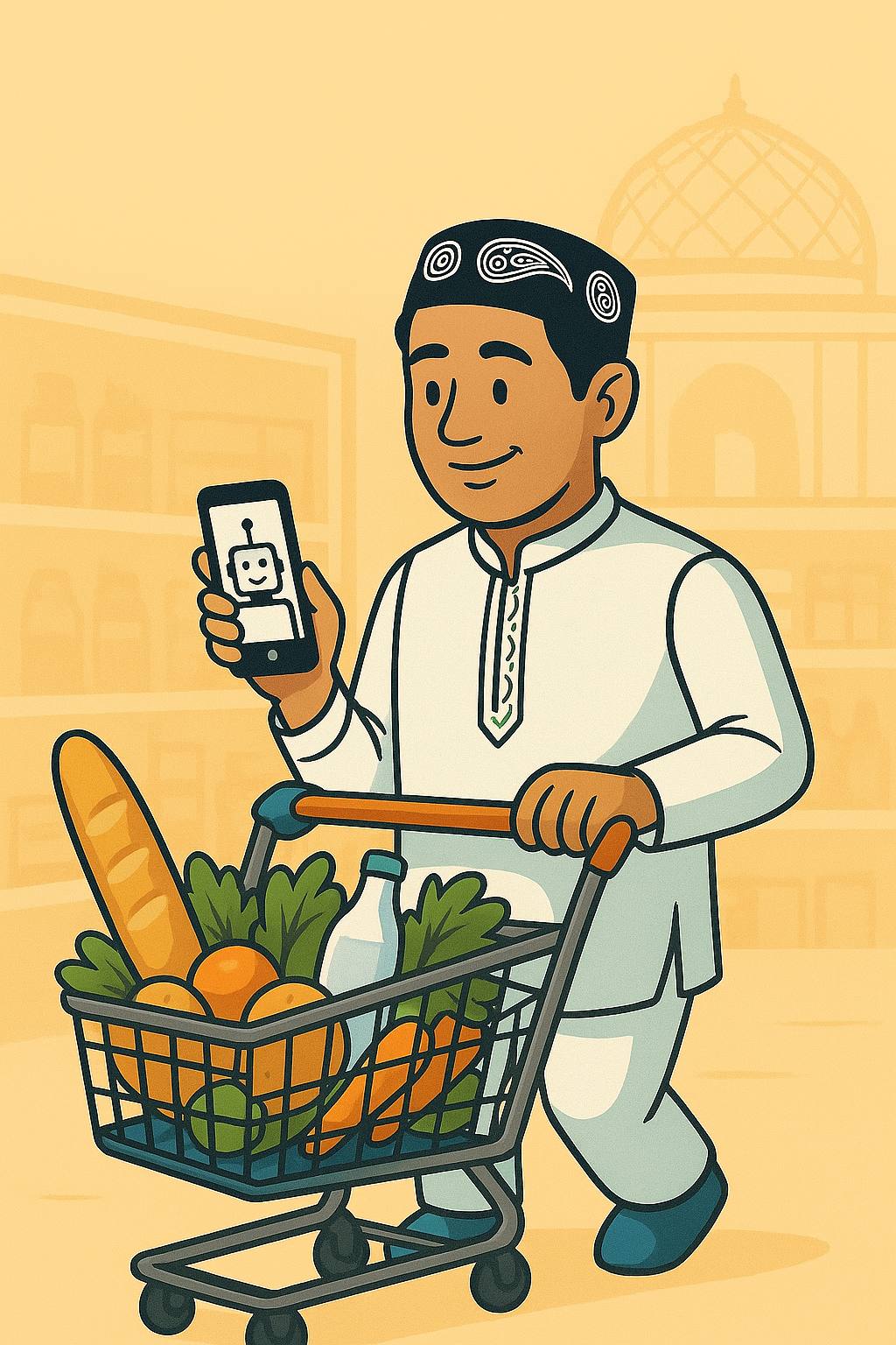 Uzbek shopper using Bozorlik AI