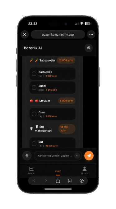 Bozorlik AI App Screenshot